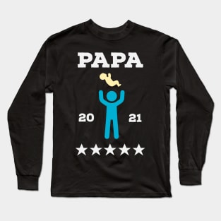 Papa 2021 Future Dad Baby Announcement Men Long Sleeve T-Shirt